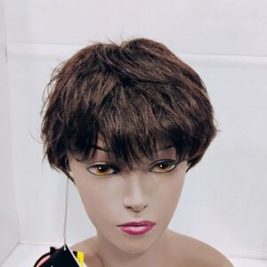 Brown Pixie Wig with Textured Layers